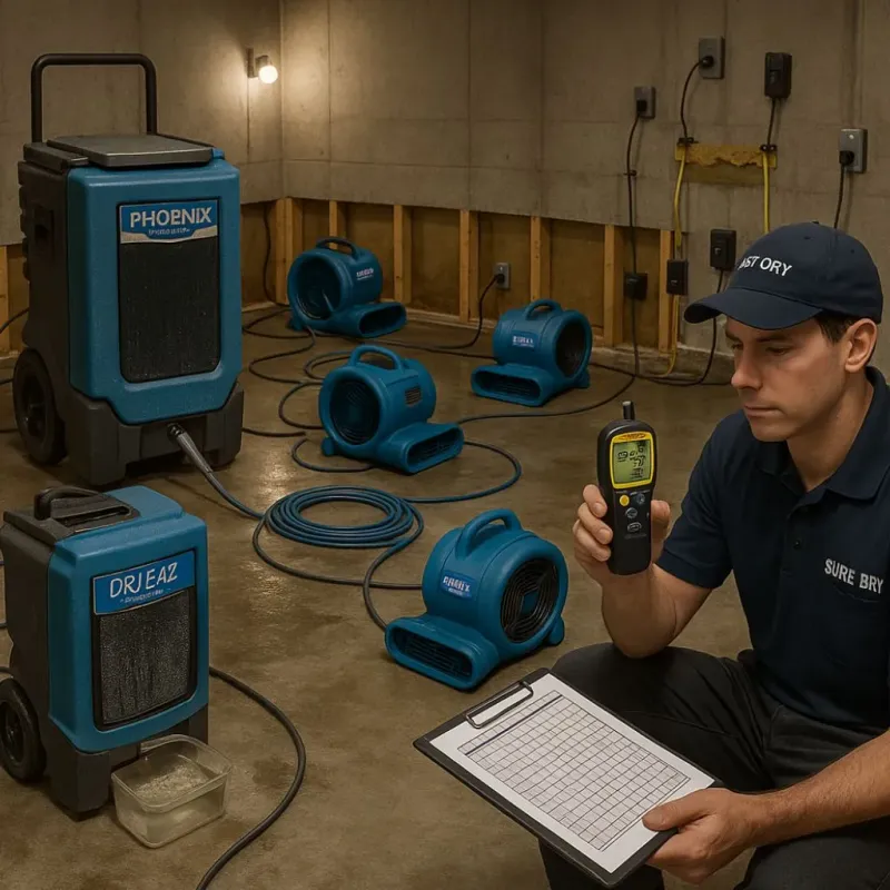 Structural Drying and Dehumidification process in Stephens County, TX